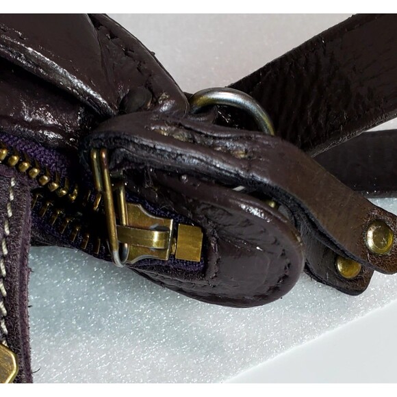 Roots Canada Leather Crossbody 8" Brown Vintage Repainted Adjustable Strap Bag - Picture 16 of 16